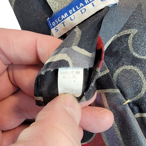 Oscar De La Renta Studio Anstract Print Vintage Made in USA Tie - Picture 8 of 12